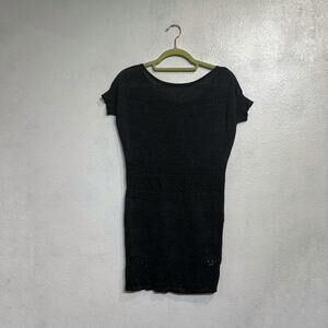 AX Armani Exchange Lace Overlay Short Sleeve Black Dress Sz S